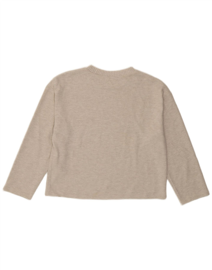Zara Femme Chemisier Top UK 14 Polyester Beige Moyen