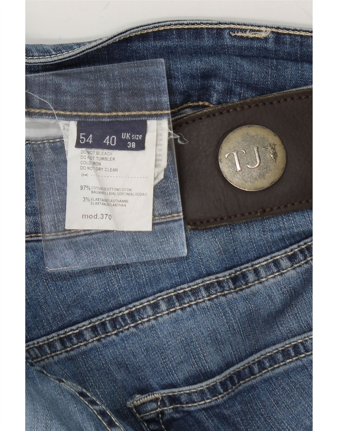 TRUSSARDI Mens Straight Jeans W38 L29 Blue Cotton Vintage Trussardi and Second-Hand Trussardi from Messina Hembry 