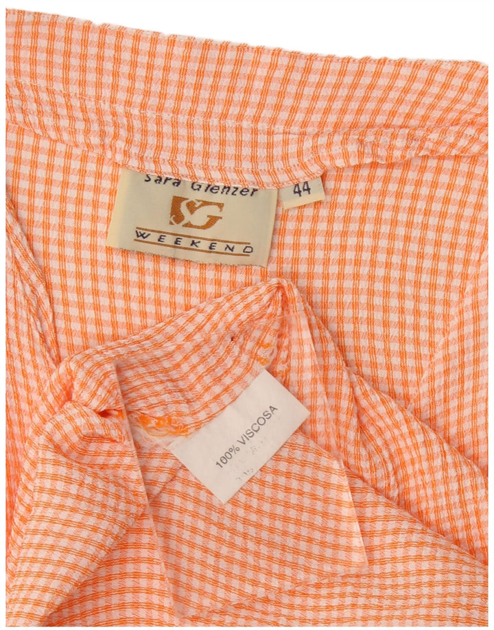 Sara Glenzer Chemise de week-end pour femme Blouse IT 44 Vichy orange moyen