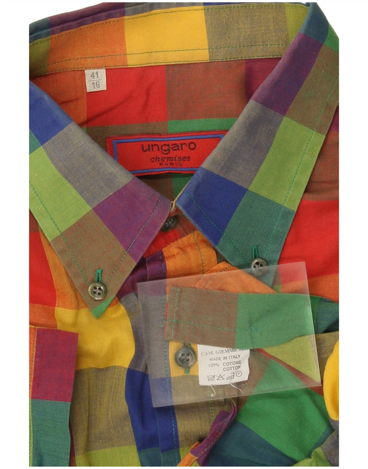 Ungaro Chemises Homme Taille 41 16 Grand Carreau Multicolore