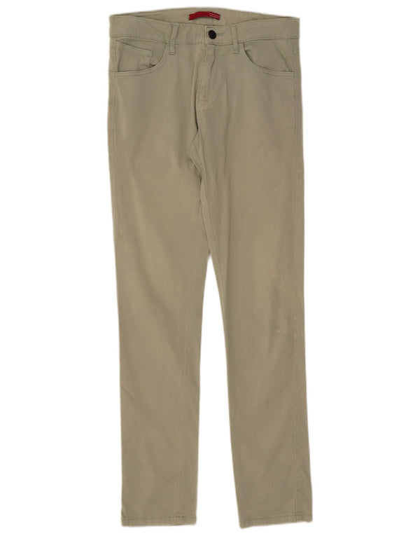 Zara Pantalon décontracté slim pour homme EU 38 Small W30 L31 Vert Coton