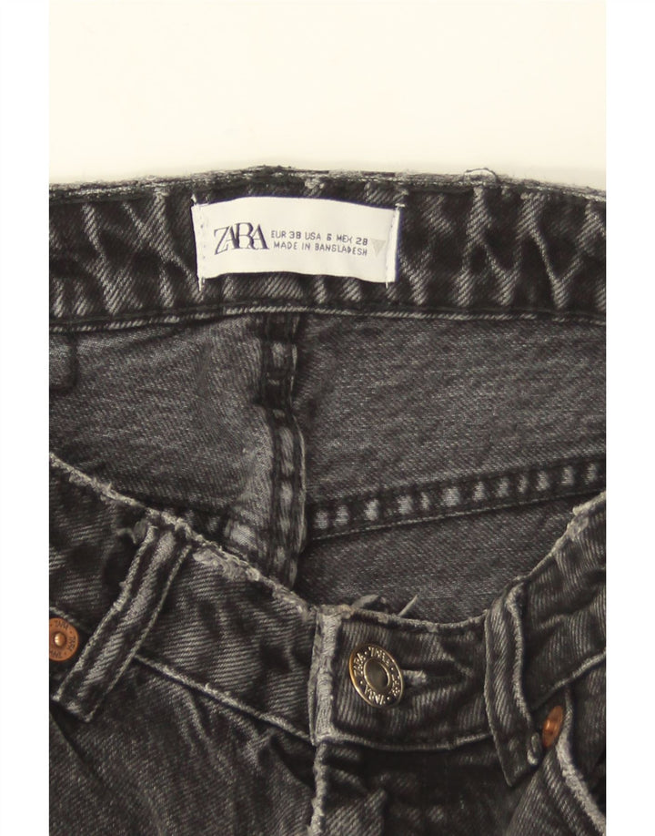 ZARA Jean fuselé en détresse pour femme EU 38 Small W28 L27 Gris