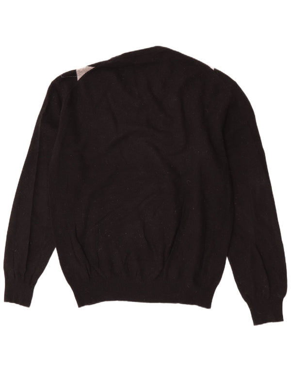 Kappa Pull col V pour homme 2XL Noir Argyle/Diamant Laine d'agneau