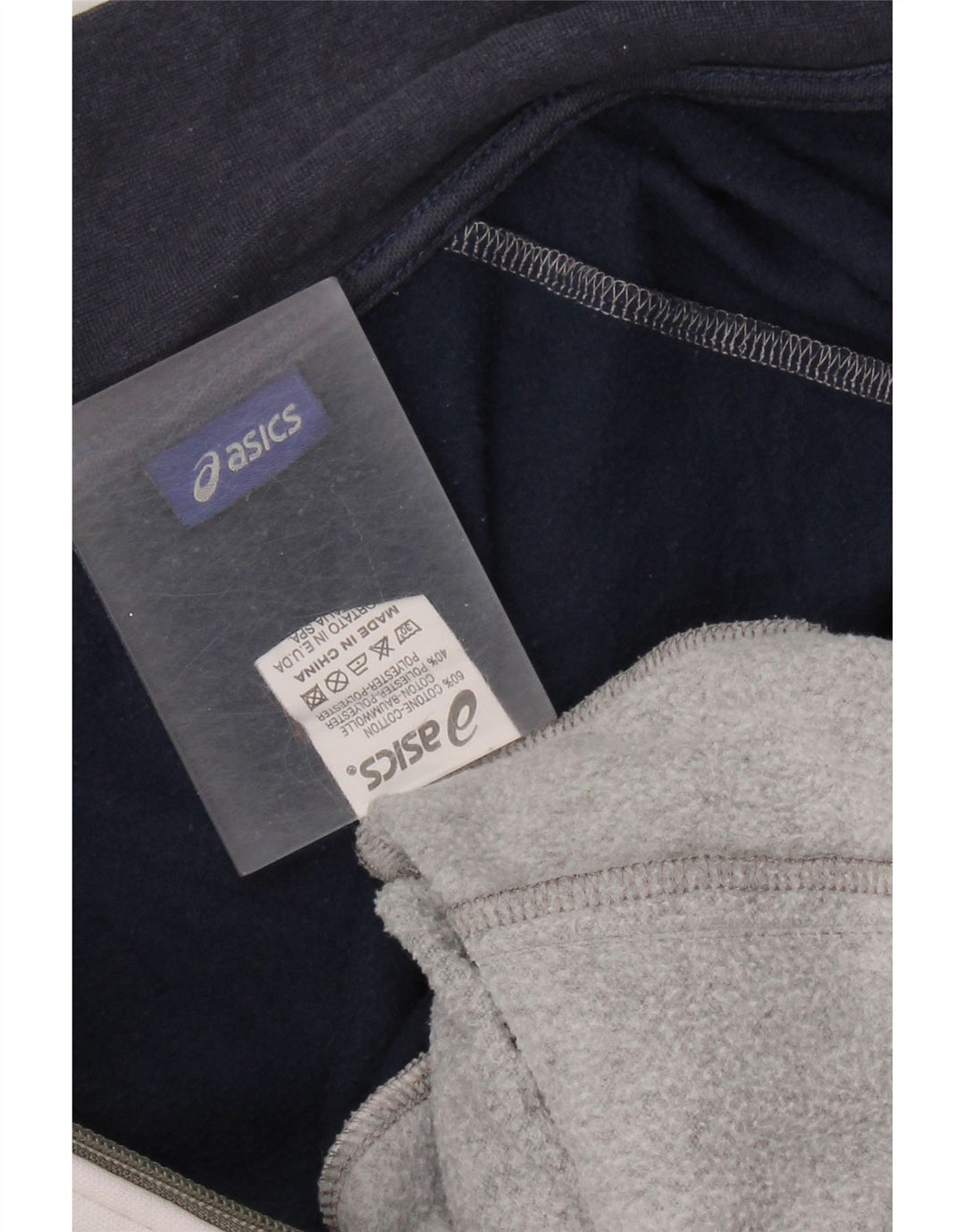 ASICS Veste de survêtement pour homme en coton color block gris moyen