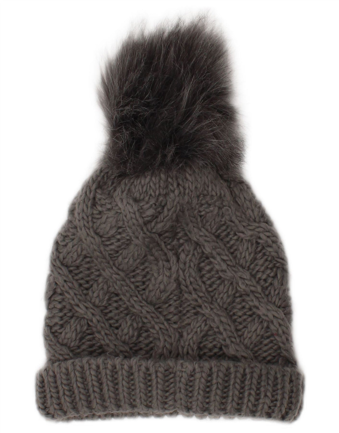 Trussardi Bonnet à Pompon en Tricot Femme Taille Unique Gris Acrylique Hiver