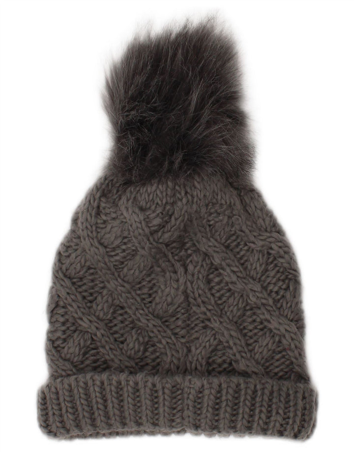 Trussardi Bonnet à Pompon en Tricot Femme Taille Unique Gris Acrylique Hiver