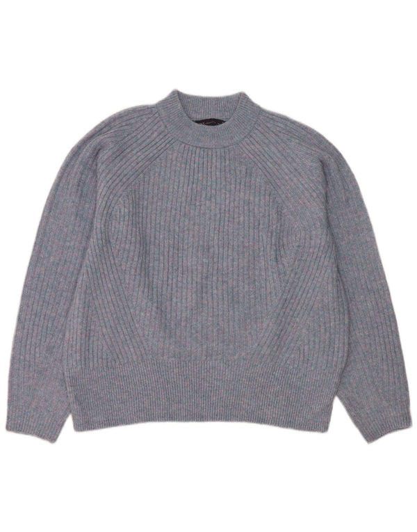 Marks & Spencer Pull col roulé pour femme UK 14 Bleu moyen moucheté