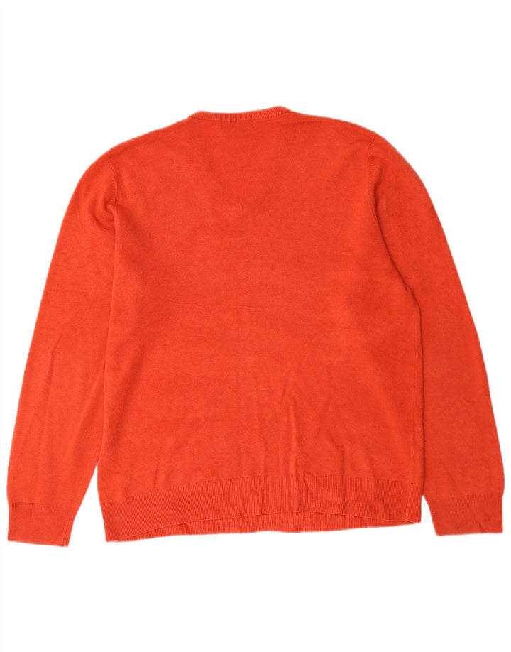 Marks & Spencer Pull à col en V Blue Harbour pour hommes, grand rouge, acrylique