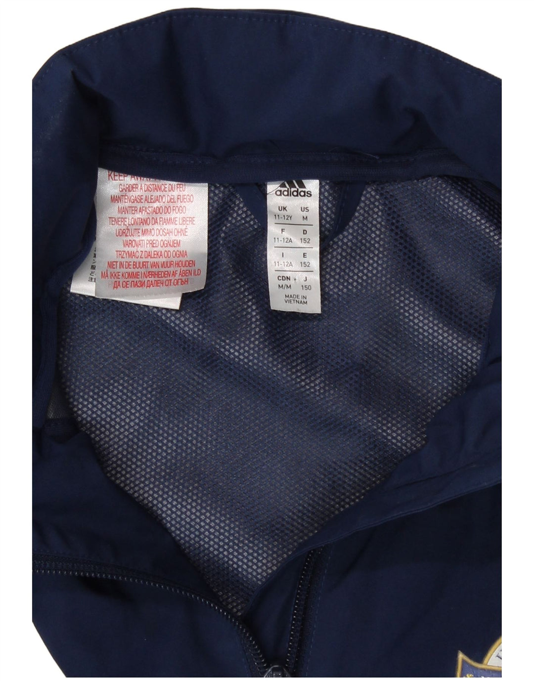 Adidas Veste Coupe-Vent à Capuche Garçon 11-12 ans Bleu Marine Polyester