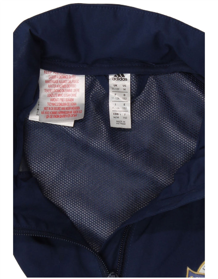 Adidas Veste Coupe-Vent à Capuche Garçon 11-12 ans Bleu Marine Polyester