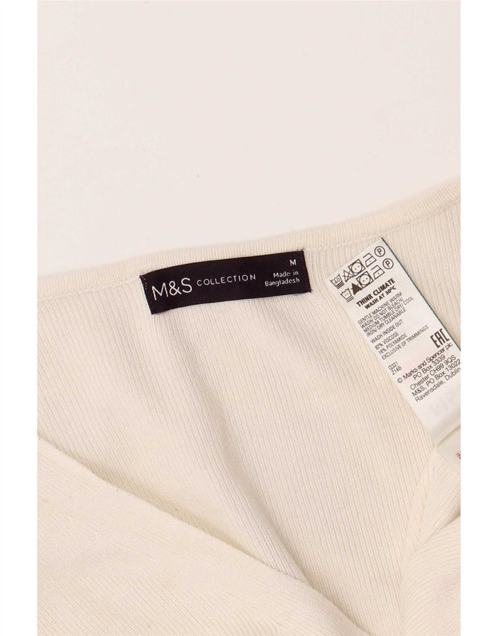 Marks & Spencer Chemisier sans manches pour femme UK 44 Medium Off White Viscose