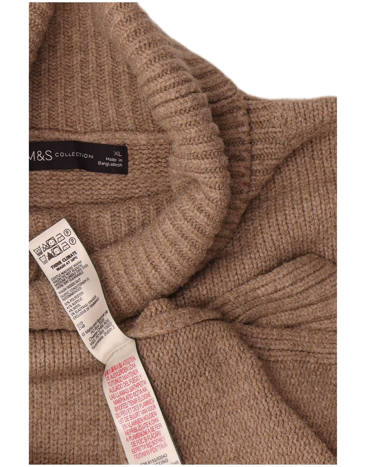 Marks & Spencer Pull surdimensionné à col roulé pour femme UK 18 XL Beige