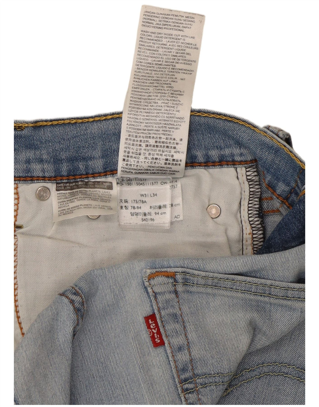 Levi's Jean Slim W31 L34 Homme Bleu Coton