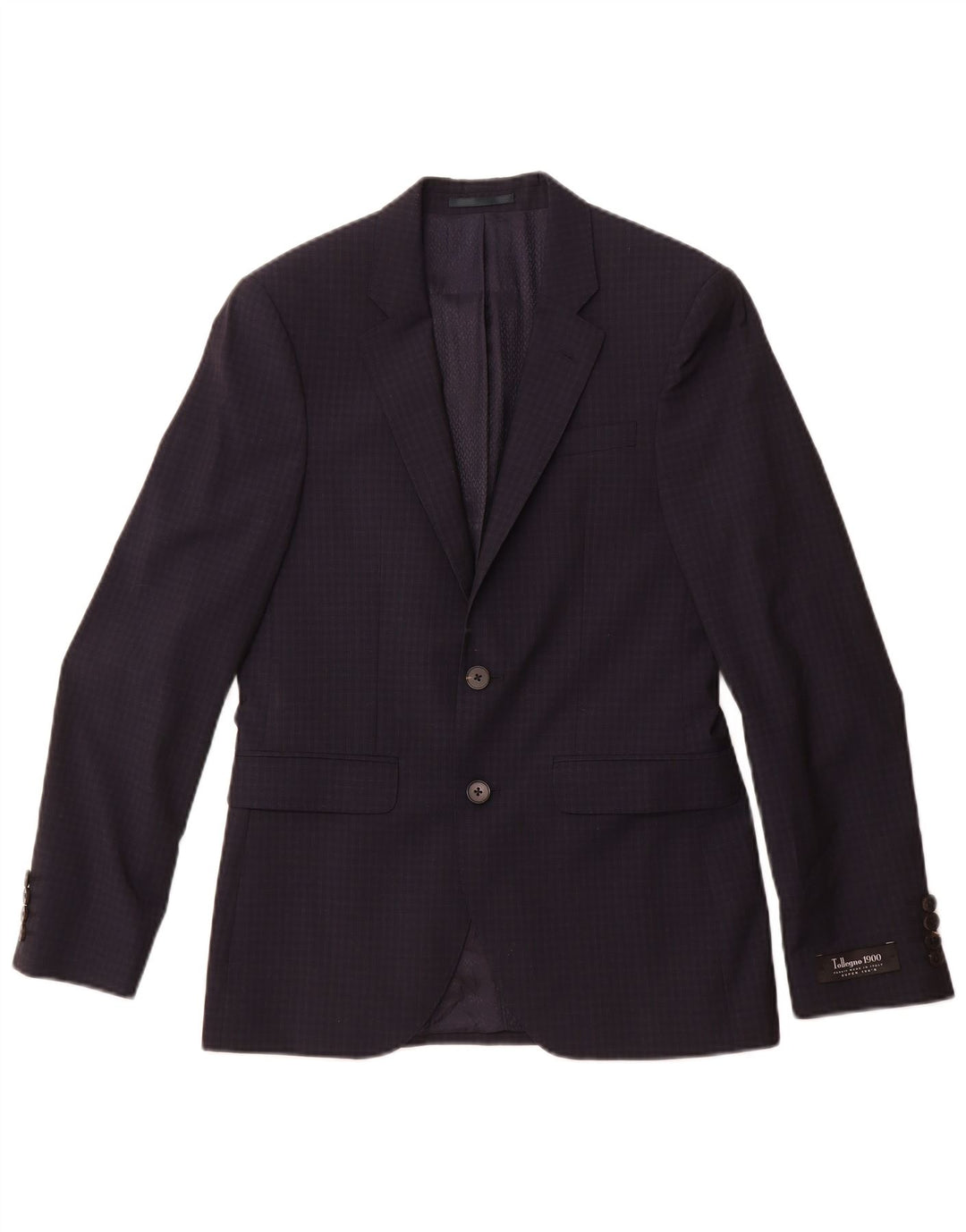 JAEGER Veste blazer à 2 boutons pour homme UK 36 Petite laine à carreaux bleu marine