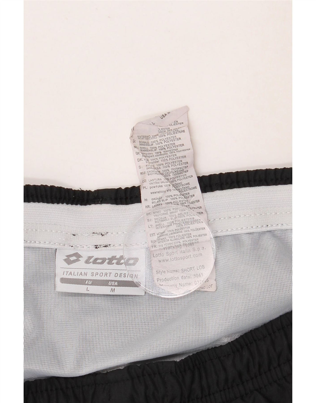Lotto Short de Sport Homme Grand Noir Polyester