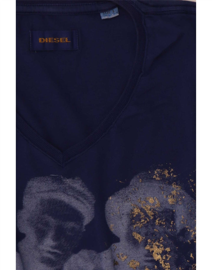 Diesel T-Shirt Graphique Homme Grand Bleu