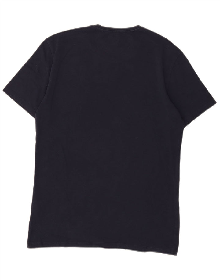 Guess T-Shirt Graphique Extra Slim Homme Bleu Marine Moyen Coton