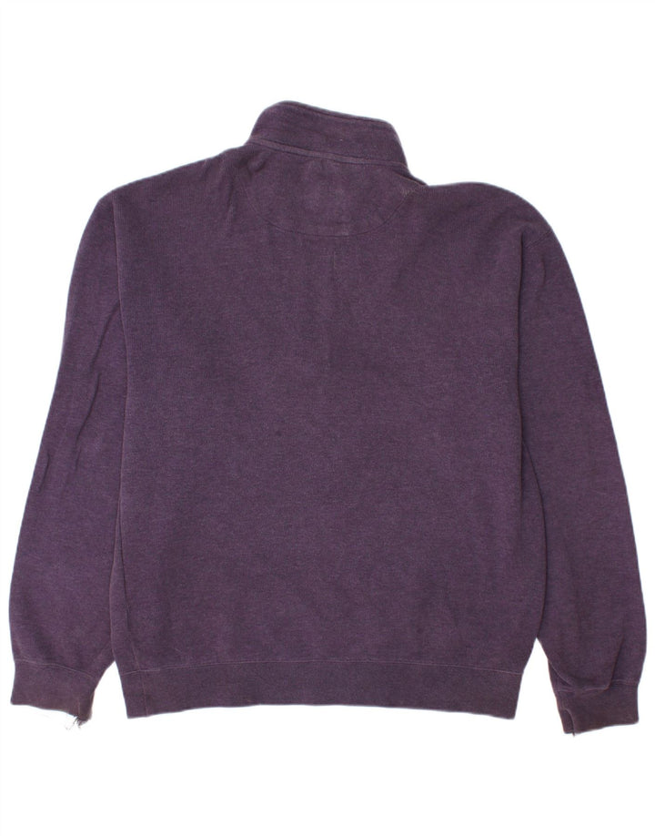 ORVIS Sweat-shirt col zippé pour homme en coton violet moyen