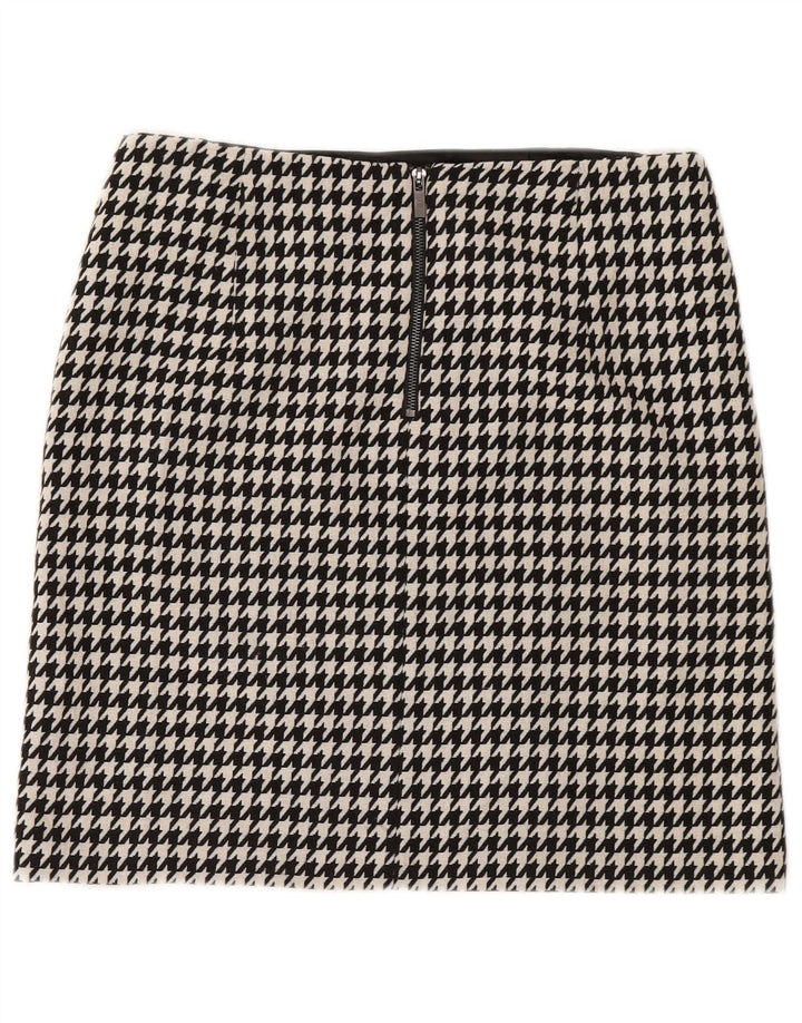 MARKS & SPENCER Womens Straight Skirt UK 12 Medium W32  Black Houndstooth