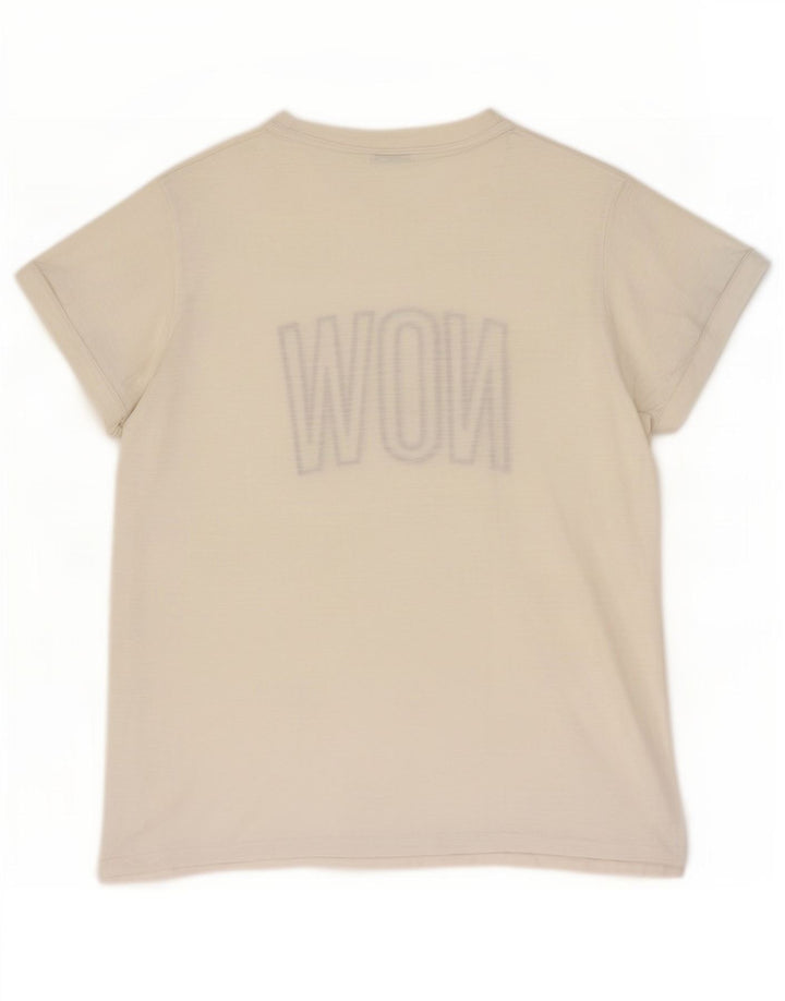 Benetton T-Shirt Graphique Top Blanc Moyen Coton Homme