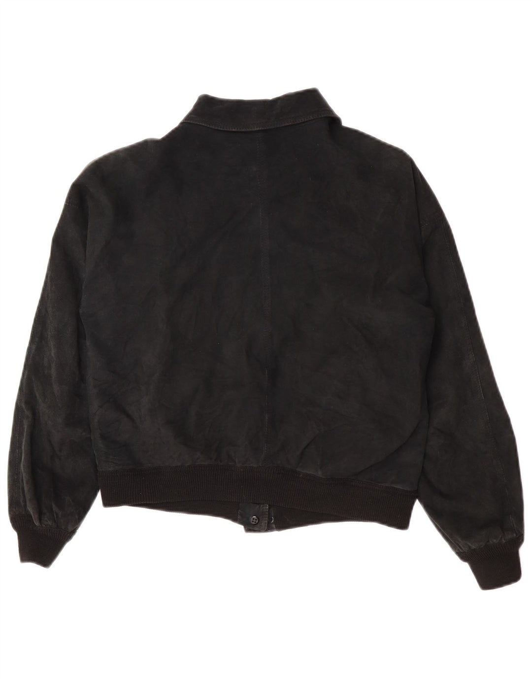 veste en daim crop femme vintage UK 14 noir moyen