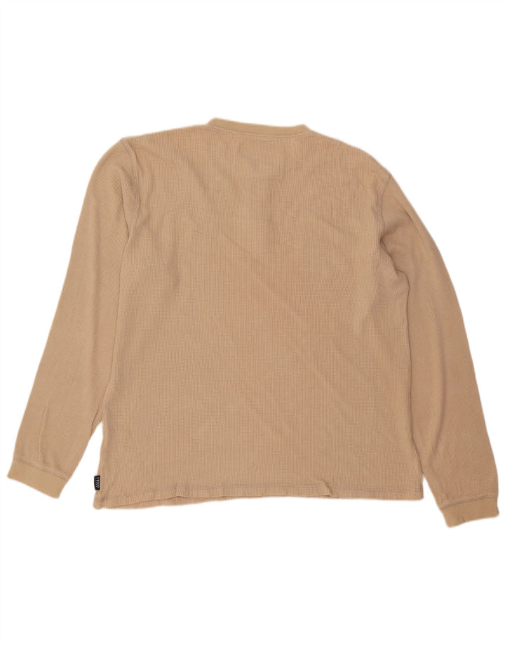 IZOD Haut Homme Manches Longues Coton Beige Moyen