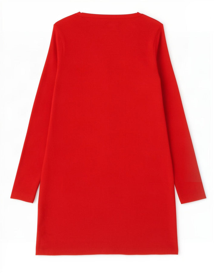 Zara Robe trapèze à manches longues pour femme UK 44 Polyester rouge moyen