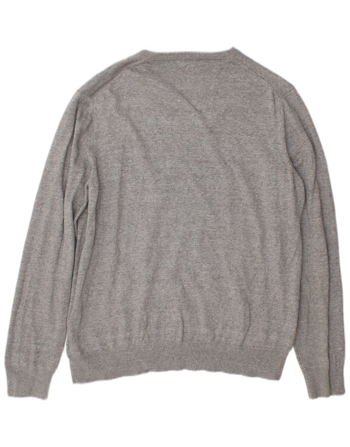 Marks & Spencer Pull col V pour homme XL Gris Coton