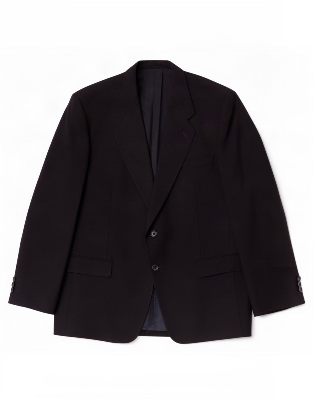 vintage Homme 2 Bouton Blazer Veste IT 54 2XL Laine Noire