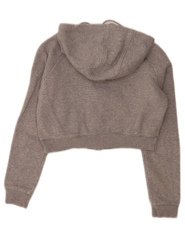 Adidas Pull à capuche zippé surdimensionné pour femme UK 6 XS Gris Coton