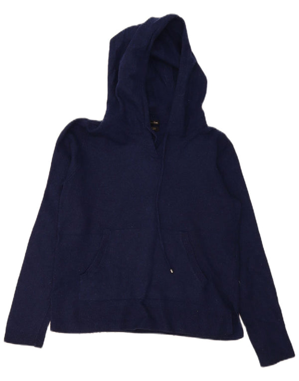 Massimo Dutti Pull à capuche pour femme UK 10 Petite laine bleu marine