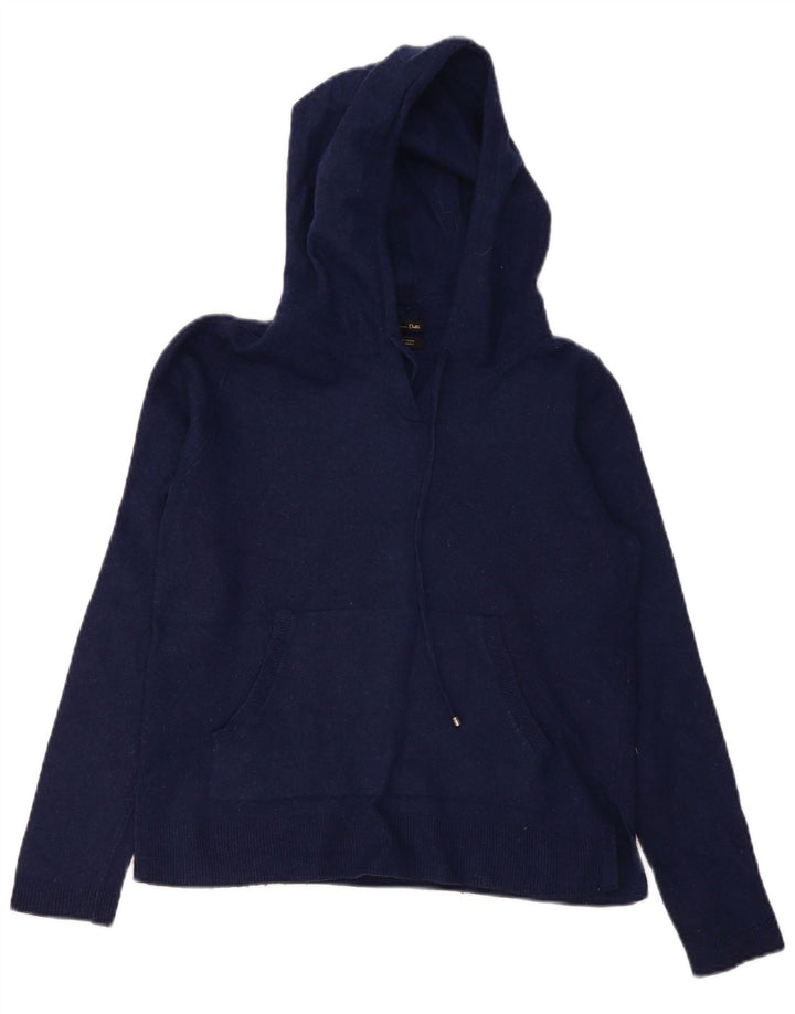 Massimo Dutti Pull à capuche pour femme UK 10 Petite laine bleu marine