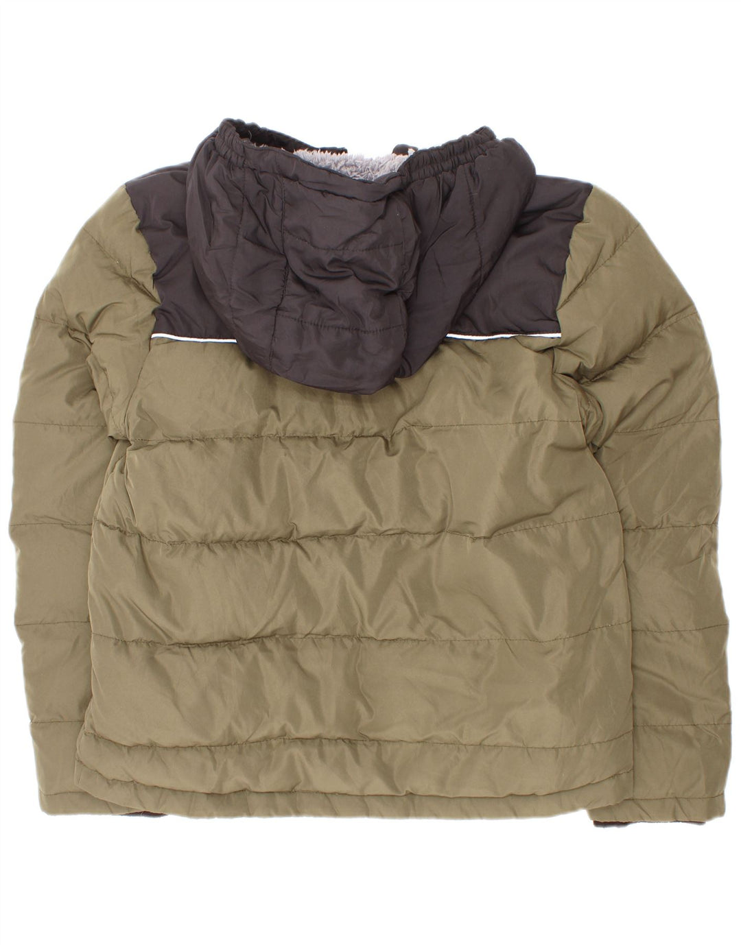 Eddie Bauer Veste matelassée à capuche pour garçon 7-8 ans Petit Kaki Colourblock