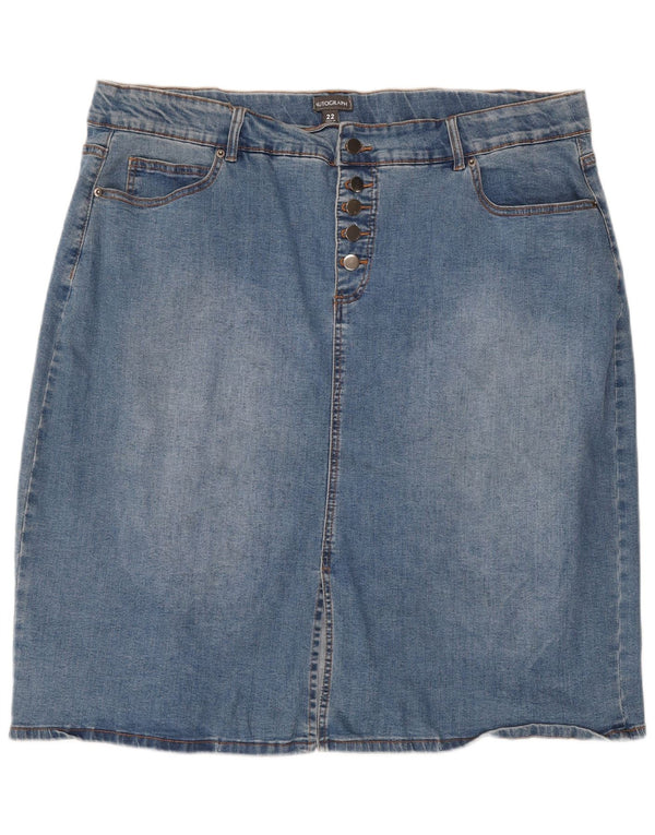 Marks & Spencer Jupe en jean autographe pour femme UK 22 3XL W44 Bleu
