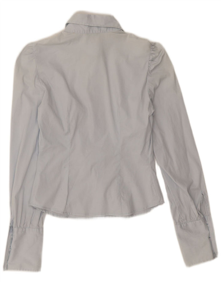 Benetton Chemise Courte Femme UK 8 Small Bleu