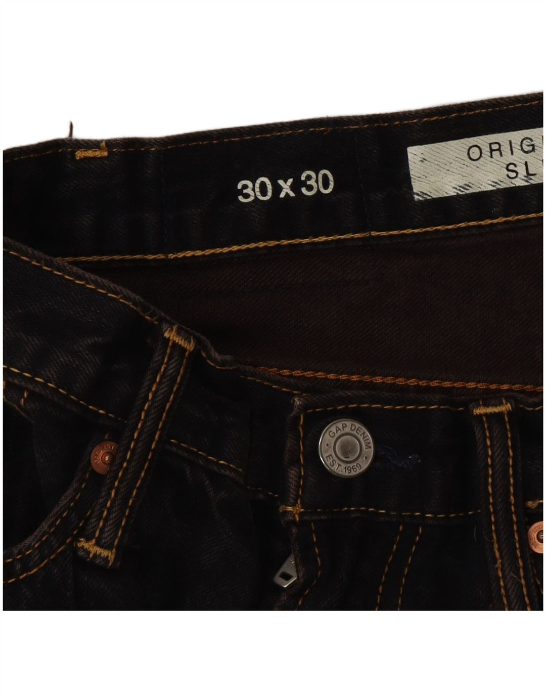 Jean Slim Femme Gap W30 L30 Bleu Marine Coton