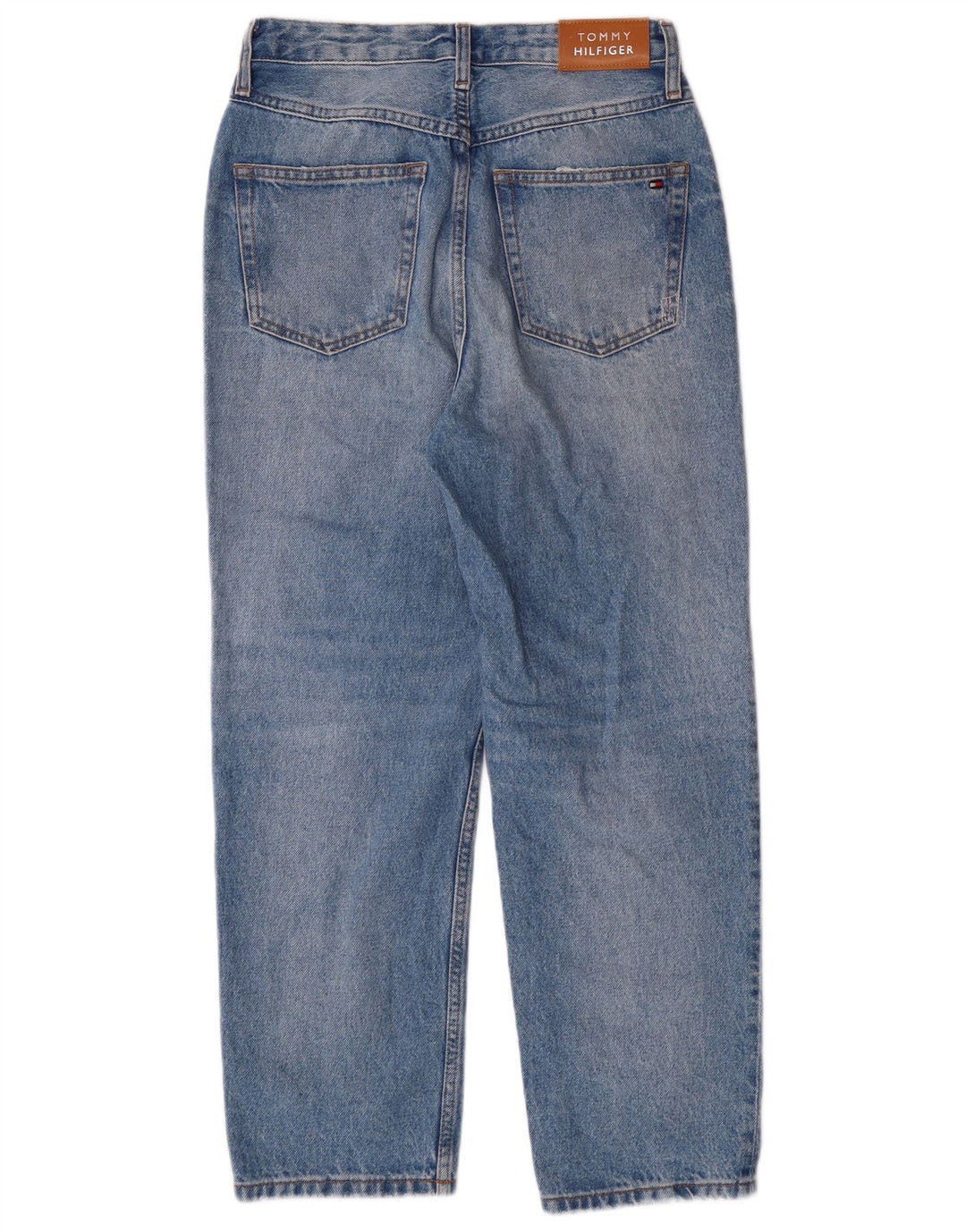 Tommy Hilfiger Jean taille haute effet vieilli pour femme W27 L28 Bleu classique