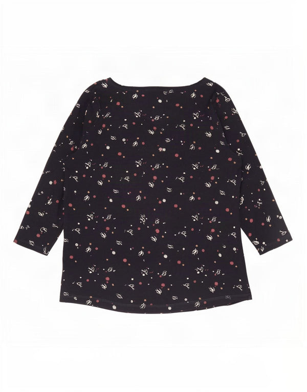 Marks & Spencer Haut à motif abstrait pour femme Manches 3/4 UK 20 2XL Bleu marine