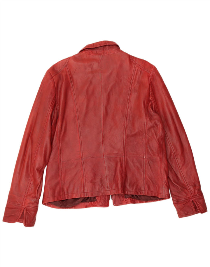 MAX Womens Leather Jacket UK 16 Large Red Leather