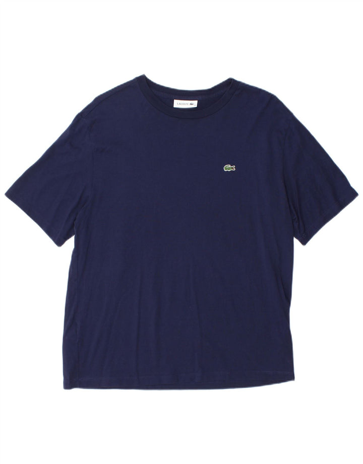 Lacoste T-Shirt Femme Top Taille 38 Coton Bleu Marine Moyen