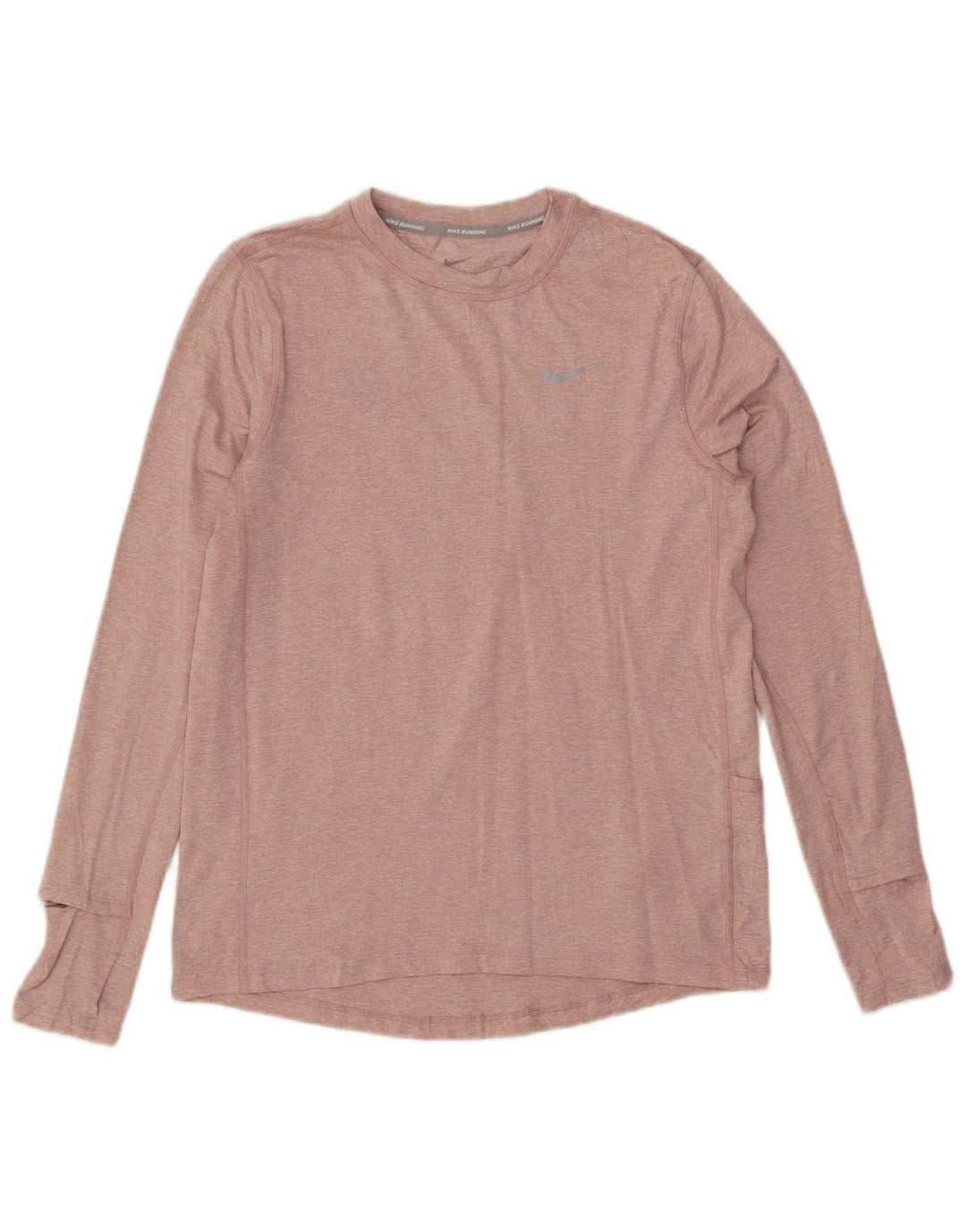 Nike Haut de course à manches longues pour femme UK 10 Petit Rose Moucheté Polyester