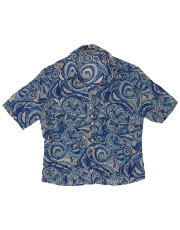 Marronetto Chemise à manches courtes pour femme IT 44 Bleu moyen Paisley