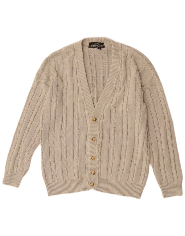 vintage Homme Cardigan Pull IT 54 XL Coton Beige