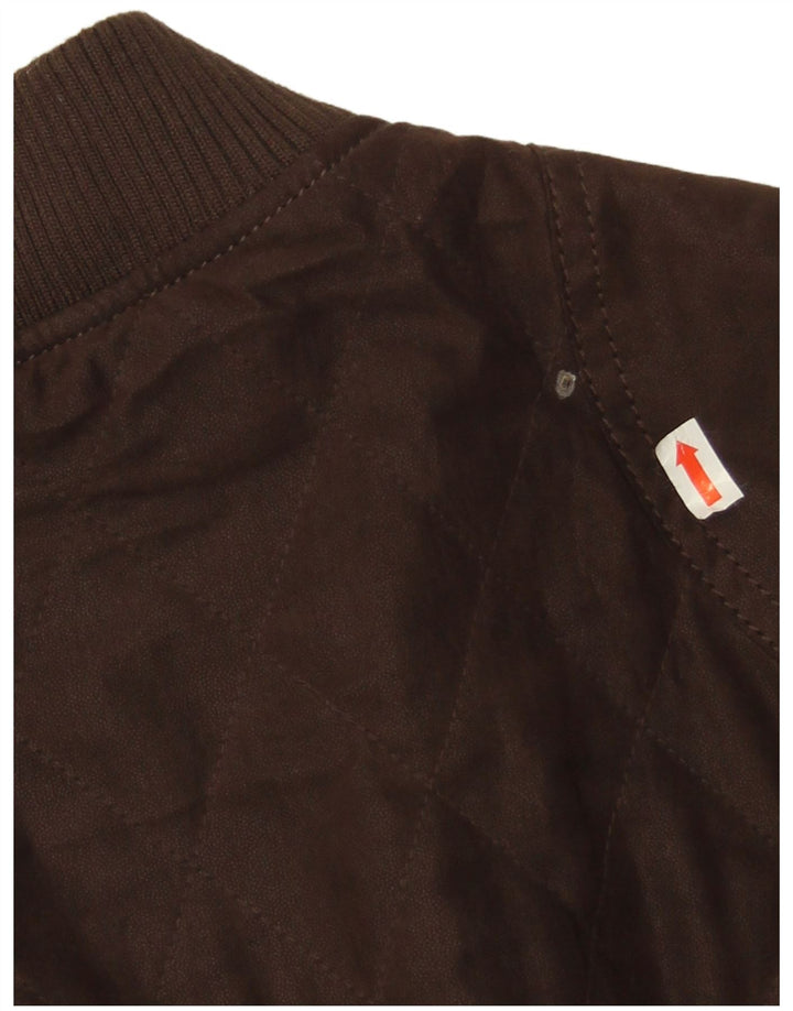 Zara Veste bomber matelassée pour homme UK 38 Marron moyen Polyester