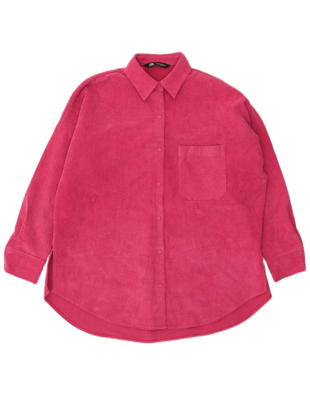 Zara Chemise surdimensionnée en flanelle pour femme UK 6 XS Rose Polyester