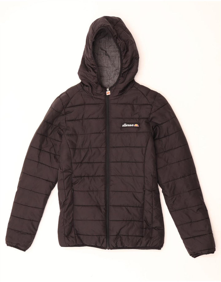 Ellesse Veste matelassée réversible à capuche pour femme UK 10 Small Grey Nylon