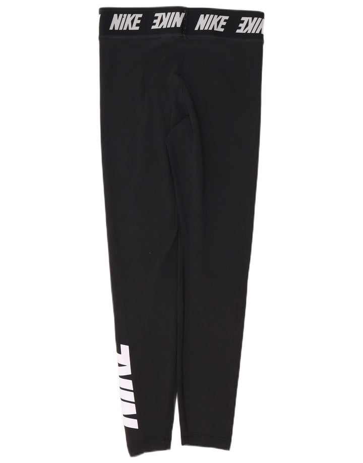 NIKE Leggings graphiques pour femmes UK 14 coton noir moyen