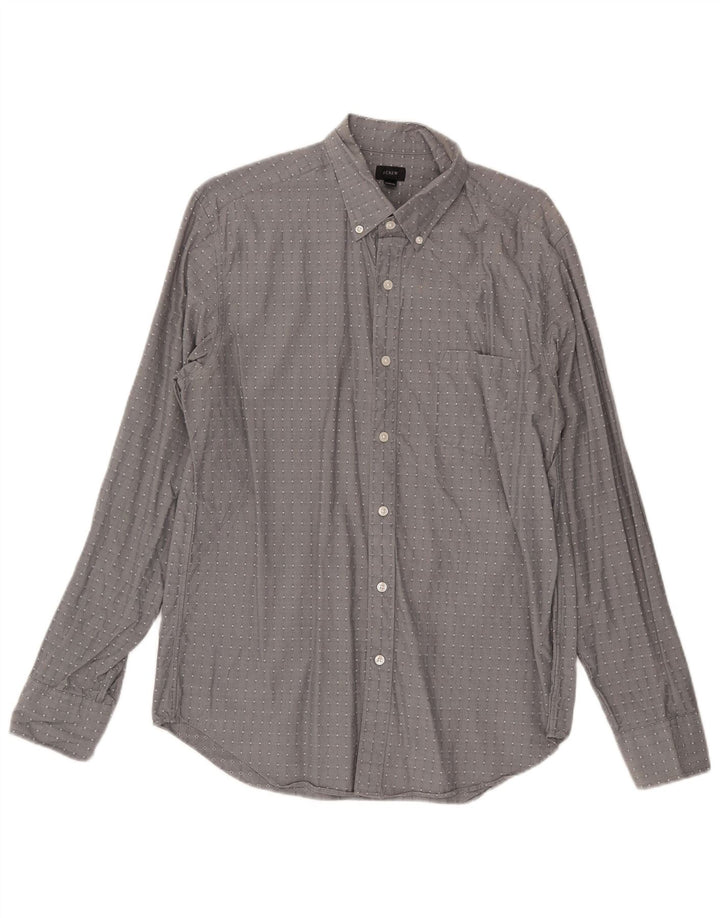 J. Crew Chemise Homme Gris Moyen Géométrique Coton