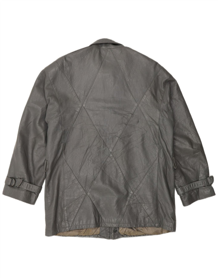 veste en cuir homme vintage IT 52 XL cuir gris