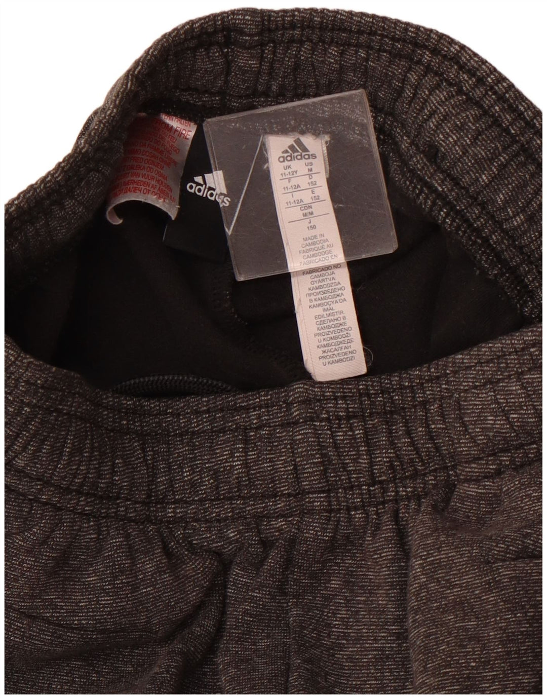 ADIDAS Pantalon de Survêtement Fille Joggers 11-12 ans Gris Moucheté Coton